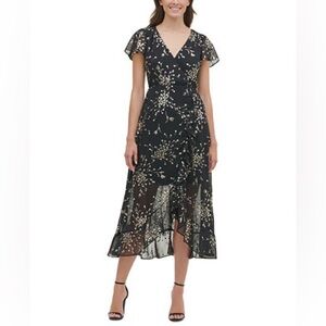 Kensie Black and White High Low Dress